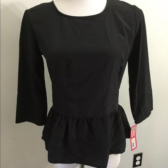 New Xhilaration black peplum top small - Picture 1 of 4